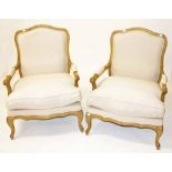 A PAIR OF FRENCH BEECH ARMCHAIRS,  O.R.M