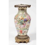 A VERY ATTRACTIVE FRENCH RELIEF MOULDED PORCELAIN VASE, 19th century, with colourful flowers and