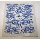 A CHINESE BLUE AND WHITE PORCELAIN PANEL