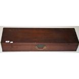 AN OBLONG MAHOGANY GUN CASE, 19th centur