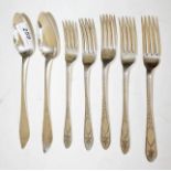 FIVE SIMILAR BRIGHT CUT SILVER SUPPER FO