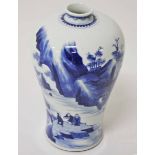 A CHINESE BLUE AND WHITE MEIPING VASE,