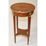 A WALNUT CIRCULAR FRENCH TWO TIER ETAGER