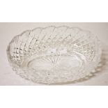 A LARGE OVAL WATERFORD CRYSTAL BOWL,