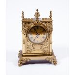 AN ATTRACTIVE GOTHIC STYLE BRASS MANTEL