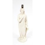 A FINE PARIAN COPELAND FIGURE, modelled after Beatrice wearing a flowing gown, converted as a