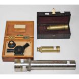 TWO FOUR STAGE MODERN BRASS TELESCOPES,