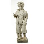 A CARVED WHITE STATUARY MARBLE FIGURE,