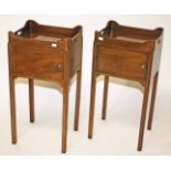 A PAIR OF ATTRACTIVE MAHOGANY BEDSIDE PE