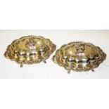 A PAIR OF 19TH CENTURY HEAVY SHEFFIELD SILVER PLATED ENTRÉE DISHES AND COVERS,