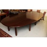 A VERY LARGE MAHOGANY BOARD ROOM OR DINING TABLE, O.R.M.