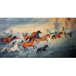 AFTER VIOLET SKINNER,
a pair of coloured equestrian prints, Into the Happy Lands,