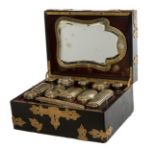 A VERY FINE 19TH CENTURY FRENCH GILT METAL MOUNTED COROMANDEL WOOD VANITY CASE,