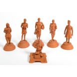 A GROUP OF VERY NICELY MODELLED TERRACOTTA FIGURES,
late 19th century,