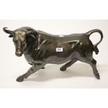 A HEAVY BRONZE MODEL OF A BULL, 
O.R.M., 2.25in (57cm).