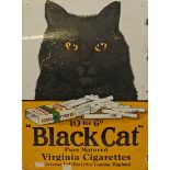 AN OLD ENAMEL PUB OR SHOP WALL SIGN, 
for Black Cat Virginia Cigarettes, 20.