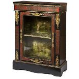 A 19TH CENTURY BOULLE SIDE CABINET, 
with ornate brass inlay and brass mounts,