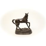 AFTER PIERRE JULES MÉNE, 
bronze study of a horse, O.R.M., 20in (51cm)h x 18in (46cm)w.