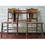 A PAIR OF BEECH BEDROOM CHAIRS,