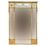 A FINE REGENCY GILT OVER MANTEL OR WALL MIRROR,