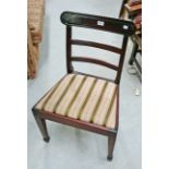 A PAIR OF 19TH CENTURY MAHOGANY SIDE CHAIRS, each with a double rail back and drop in seat,