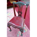 A FINE SET OF SIX IRISH MAHOGANY DINING CHAIRS, 
in the 18th century style,