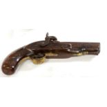 A 19TH CENTURY PERCUSSION OVER COAT PISTOL 
with 5in (12cm) octogonal barrel,