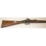 A VICTORIAN THREE BOUND SERVICE MUSKET, 
1853 pattern, 38in (97cm),