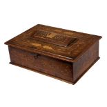 A VICTORIAN KILLARNEY YEW AND MARQUETRY INLAID LADIES' WORK BOX,