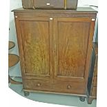 A WILLIAM IV PERIOD MAHOGANY GENTLEMAN'S CUPBOARD OR WARDROBE,