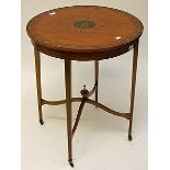 A FINE CIRCULAR EDWARDIAN SATINWOOD CENTRE TABLE,