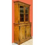 A 19TH CENTURY BRASS MOUNTED WALNUT BOOKCASE, 
with Kingwood banding,