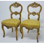 A PAIR OF FRENCH GILT OCCASIONAL CHAIRS,