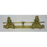 AN UNUSUAL FRENCH BRASS FENDER, 
with fixed chenets,