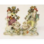 #### WITHDRAWN#####AN ATTRACTIVE PAIR OF SAMSON CHELSEA CANDLESTICK GROUPS,