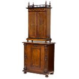 A VICTORIAN INLAID WALNUT TWO PART UPRIGHT POLYPHON, 
"Imperial",