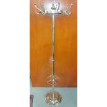 A CROMIEM PLATED HAT STICK AND COAT STAND, 
65in (166cm)h.