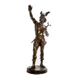 AFTER EMILE LAPORTE,
Gaulois, a bronze study of a semi-clad warrior,