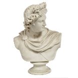A VICTORIAN PARIAN BUST OF APOLLO, after C.