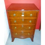 AN ATTRACTIVE FIGURED WALNUT CHEST, 
in the regency style, O.R.M.