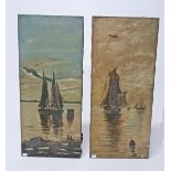 LATE 19TH CENTURY/EARLY 20TH CENTURY ENGLISH SCHOOL, 
a pair of Tranquil Harbour Scenes,