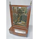 AN INLAID MAHOGANY SWING FRAME DRESSING TABLE MIRROR, 
in the Gworge III style, O.R.M.