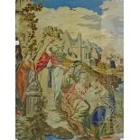 AN ATTRACTIVE 19TH CENTURY TAPESTRY PICTURE,
with biblical scene and views of the pyramids,