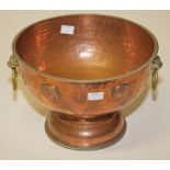 A COPPER AND SILVER PLATED ROSE BOWL,