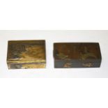 A JAPANESE BRONZE AND GILT METAL INLAY AND  OVER LAY BOX,