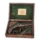 A GOOD CASED PERCUSSION POCKET PISTOL, 
by W& J Rigby Dublin,