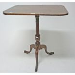 A 19TH CENTURY MAHOGANY SNAP TOP OCCASIONAL TABLE,