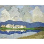 AFTER PAUL HENRY,
Thatched Cottages by a Lake, West of Ireland, bears a signature, 11.