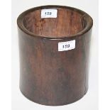 A CHINESE HARDWOOD CYLINDRICAL PLANTER, 
7in (18cm).