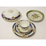 A SET OF SIX COLOURFUL FLORAL AND BUTTERFLY DECORATED PORCELAIN DESSERT PLATES, 
8.